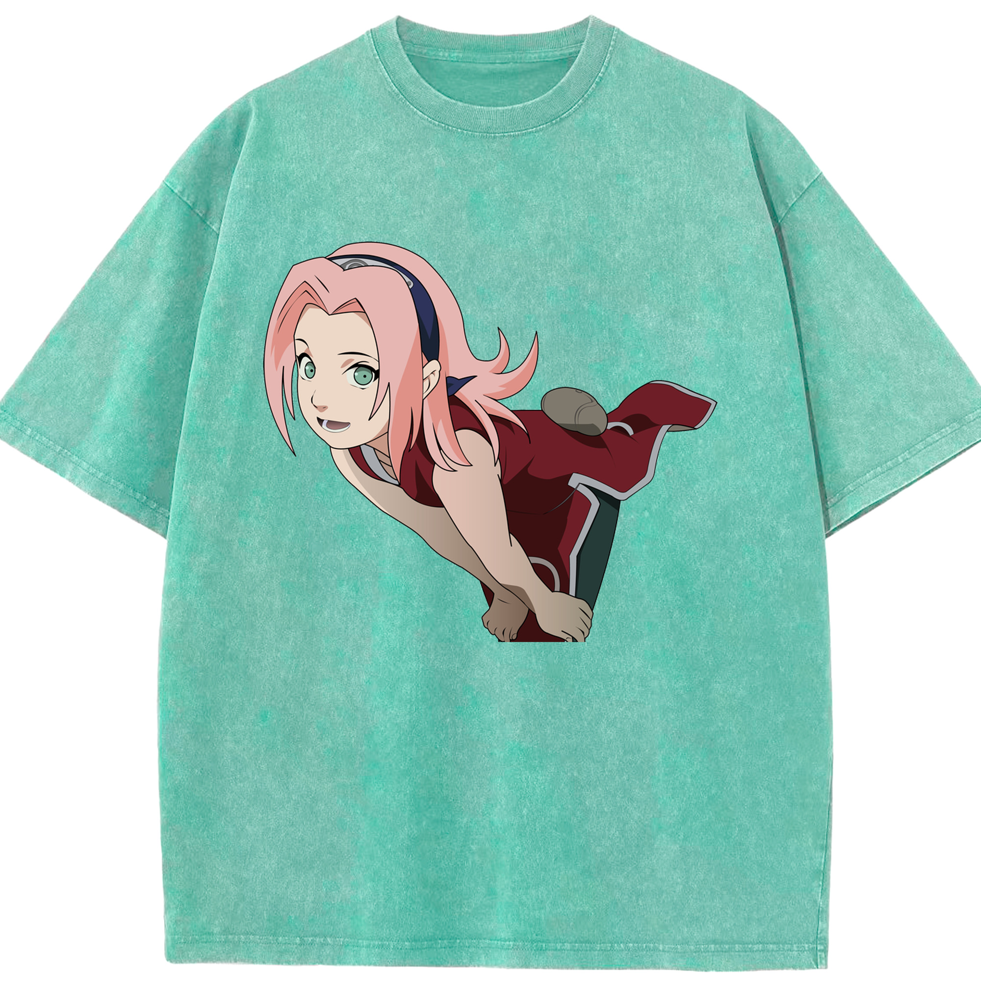 （画像用） NARUTO -ナルト- 春野サクラ Haruno Sakura 綿100% ヴィンテージ風 半袖Tシャツ（フロントプリント）